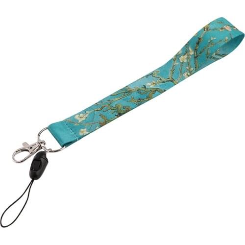 CB819 Van Gogh Art Painting Short Lanyard Card ID Holder Car KeyChain ID Card Passport Gym Mobile Badge Key Ring Holder Jewelry