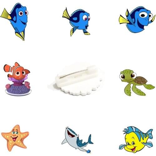 Disney Animation Finding Nemo Brooch Blue Donkey Dolly And Clownfish Marlin Brooch Acrylic Womens Clothes Brooches Jewelry