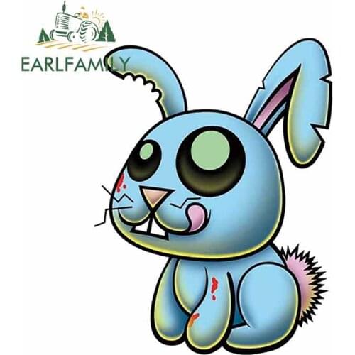 EARLFAMILY 13cm x 9.3cm For Blue Rabbit Car Repair Stickers DIY Graphics Decal Fashion Funny Motorcycle Decoration