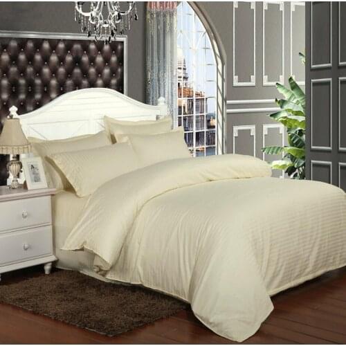 100% Cotton Hotel Bedding Set Flat/Fitted Sheet Pillowcases Solid Color Duvet Cover Set King Queen Size Bedspread Mattress Cover
