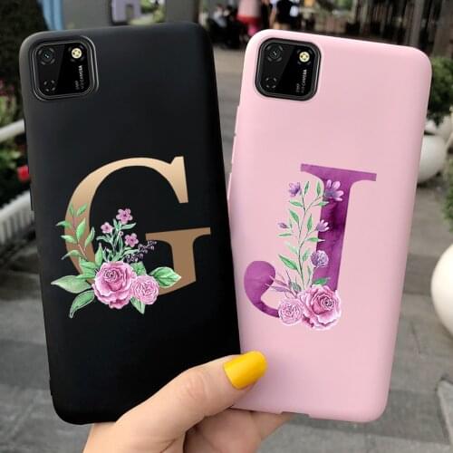 Fashion Alphabet Letter Case For Huawei Y5P Case Honor 9S Candy Silicon Soft Cover For Huawei Y5p 2020 DRA-LX9 honor9s DUA-LX9