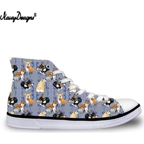 Noisydesigns Cartoon Animal Dog Printed Mens High Top Canvas Shoes Casual Teen Boy Lace Up Vulcanize Shoes Breathable Zapatos
