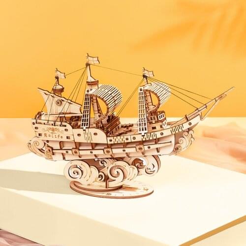 New Wooden 3D Puzzles Assembled DIY Puzzle Jigsaw Wooden Mechanical Transmission Antique Box Model Assembled Toy Home Decor