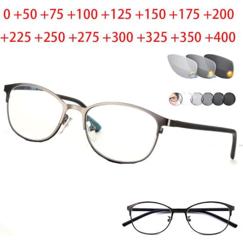 Anti-UV-reflective Transition Sun Photochromic Reading Glasses Women Ultra Light TR90 Frame Presbyopia Eyewear for Men