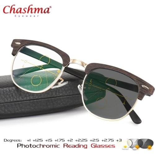 Progressive Multifocal glasses Transition Sunglasses Photochromic Reading Glasses Men Points for Reader Near Far sight diopter