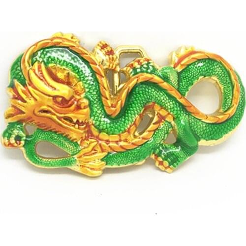 Western cowboy belt buckle blue dragon pattern zinc alloy belt buckle leisure all-match smooth pattern buckle