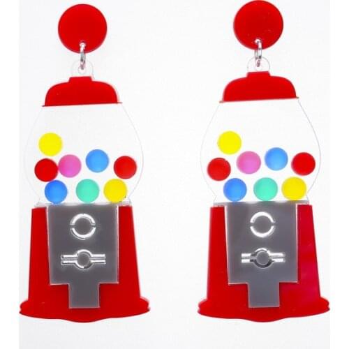 Chic Childhood Innocence Funny Gashapon machines Drop Earrings For Women Cute Fashion Acrylic Earrings 2019 Jewelry E19071