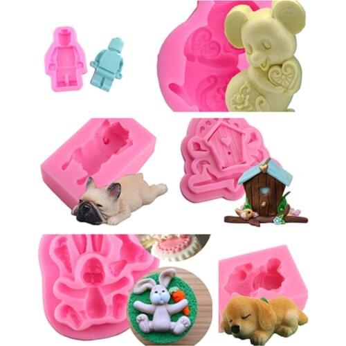 Silicone mold animal cartoon soap cake decoration tool clay mold carpenter baking mold