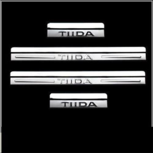 Car Styling Stainless Steel Door Sill Scuff Plate For Nissan TIIDA Versa 2010 2011 2012 2013 2014 2015 2016 2017 car accessories