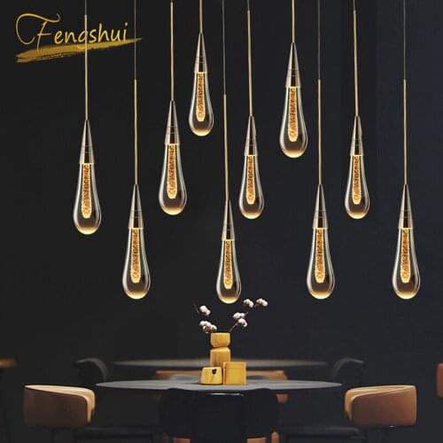 Nordic LED Chandelier Living Room Villa Clothing Indoor Lighting Decor Crystal Chandeliers Lighting Kitchen indoor Hanging Lamps