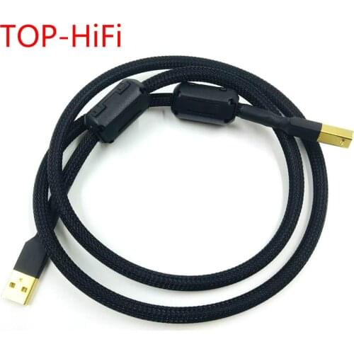 TOP-HiFi 4 cores Single Crystal Copperr USB Cable DAC A-B Digital USB 2.0 Type A to B Male Audio Cable(black)