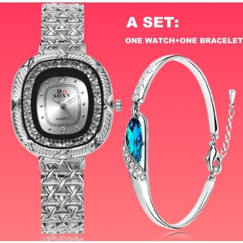 Women Watches Set Soxy Ladies Bracelet Watch Quartz Dress Wristwatch Full Steel relogio feminino Luxury mujer kol saati
