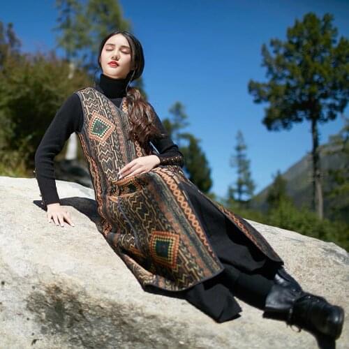 Vests for women sleeveless jacket women waistcoat ladies female Chinese style long 2018 sleeveless vest female AA4387