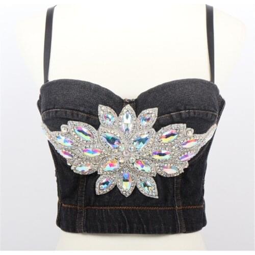 Women Crop Top Cami Backless Denim Bra Vintage Clothes Sexy Tops Women Cropped Tank Top 2020 Summer Croptop Bustier Party Vest