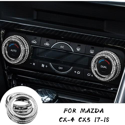 1 Pair Rhinestone Air Condition Knobs Decor Cover Trim For Mazda CX-4 CX5 17-18