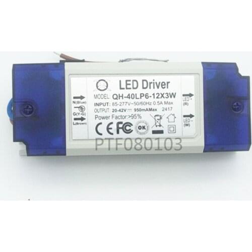 1pcs Driver Input 85-265V Output DC20-42V 600MA for 6-12X 3W High Power LED Chip F 6-12pcs 3w led chip