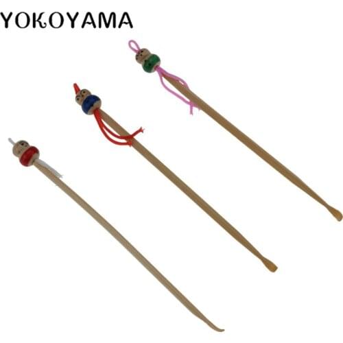 YOKOYAMA 10Pcs Cartoon Wood Ear Pick Spoon Cleaner Remover Tool Safety Earpick Handle Health Care Hearing Aid Home Supplies