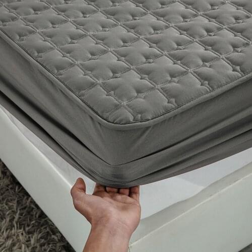 100% Cotton Thicken Quilted Mattress Cover Anti-bacterial King Size Customized Bed Pad Protector Cover Not Included Pillowcase