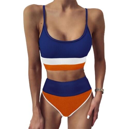 2Pcs/Set Hawaii Hot Sexy Bathing Suit Triangle Bottoms Two Piece Push-Up Padded Bra Briefs Shoulder Strap Women Swimwear Set