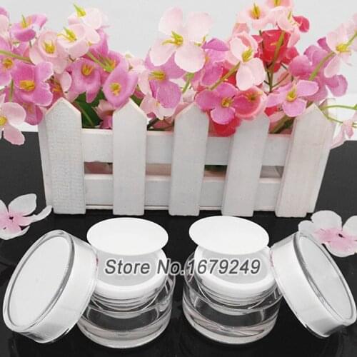 20g/20ml White colour Cream Jar,Acrylic Cosmetic Container, Makeup Sub-bottling,Sample Cream Canister200pcs/lot