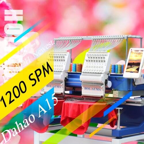 3 Years Quality Warranty!!!2 Head Holiauma Embroidery Machine Used Logo Making with DAHAO A15 System