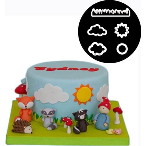 5 Pcs/Lot Grass Sun Cloud Fondant Cake Cutter Sugarcraft Cookie Mold Fondant Cake Decorating Tools For Biscuit Cupcake Pastry