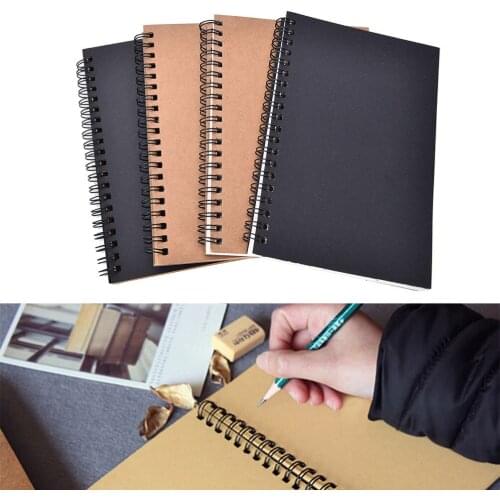 50 sheets Hot Blank Sketchbook Diray for Drawing Graffiti Painting Sketch book Kraft spiral notebook Office School Supplies