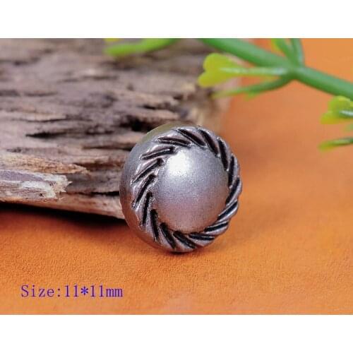 50pc Trendy Engraved Round Rivets Stud Spikes for Bag Shoes Belt Leathercraft