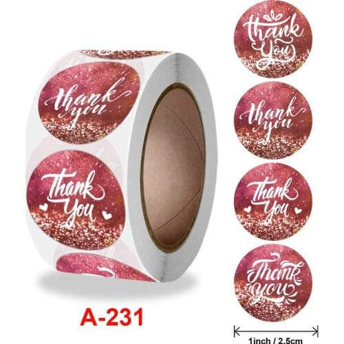500pcs Romantic Thank You Stickers With Heart Seal Labels Red Purple For Christmas Gift Decoration Business Stationery