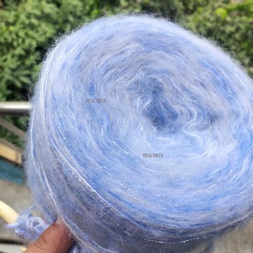 550g High quality wool mohair yarn flashing wire DIY winter scarf shawl sweater line Hand Knitting Soft yarn 1000 Meter