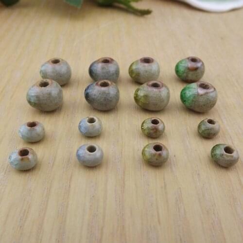 6mm clay oval ice crack ceramic beads scattered folk style retro DIY jewelry accessories wholesale #1612