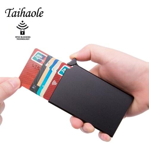 2020 RFID Anti-theft Credit Card Holder Ultra-thin ID Card Case Fashion Unisex Automatically Solid Metal Aluminum Box Case