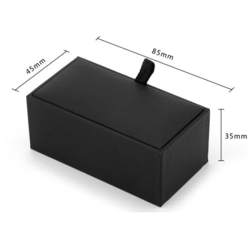 Black Paperboard Cufflinks Tie Clips Boxes High Quality Matte Paper Mens Jewelry Boxes Cuff links Box wholesale 500pcs SN173