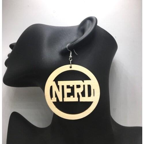 Unfinished NERD Wooden Earrings