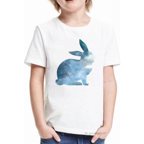 Kawaii Rabbit Mopsy Kawaii Cartoon Print T Shirts Funny Animal Clothes Kids Clothes Girls Boys T-Shirt Love Harajuku Streetwear