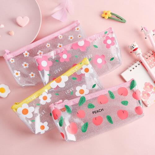 Korean Simple Transparent Pen Bag Girl Large Capacity Creative Personality Funny Fetro Pencil Case
