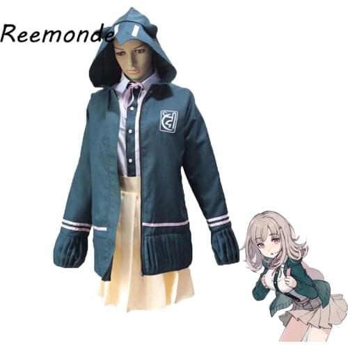 DanganRonpa 2 Nanami ChiaKi Cosplay Costumes Coat Top Skirt Uniform Set Synthetic Hair Wig Womens Clothing For Girls Women