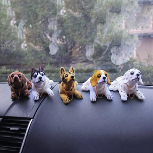 Car Doll Husky Beagle St Bernard Shepherd Shake Head Dog Decor Car Interior Decoration Crafts Cute Creative Tabletop Ornament