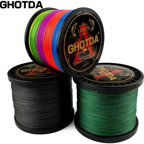 GHOTDA 8 Strands Super Strong Smoother Multicolor Multifilament Fishing Line 500M 300M 100M Weave Wire 18-96lb