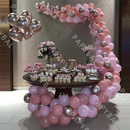 158Pcs Chrome Rose Gold Arch Garland Balloon Kit Retro Pink Latex Balloons Set Birthday Wedding Globos Baby Shower Decor Supplie