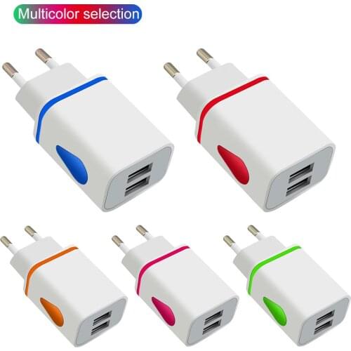 Dual Usb Wall Charger Portable LED EU Plug Home Phone Power Adapter for iPhone Samsung s9 Xiaomi 12 11