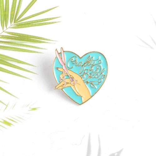 New blue metal finger scissors love brooch fashion personality funny orchid finger love jewelry cowboy clothes accessories