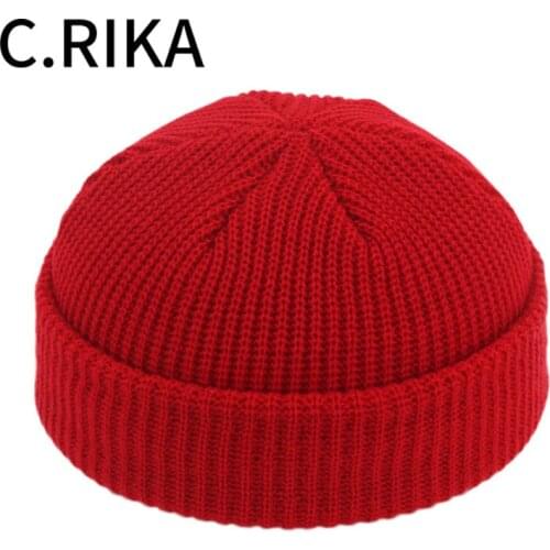 Autumn Winter Brimless Hats Hip Hop Beanie Skullcap Street Knitted Hat Women Men Acrylic Unisex Casual Fashion Solid Beanies Hat