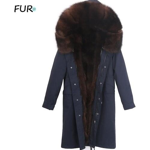 Waterproof Parka Winter Jacket men Real Fox Fur Liner Coat Big Natural Raccoon Fur Hood Thick Warm Long Parkas Streetwear New