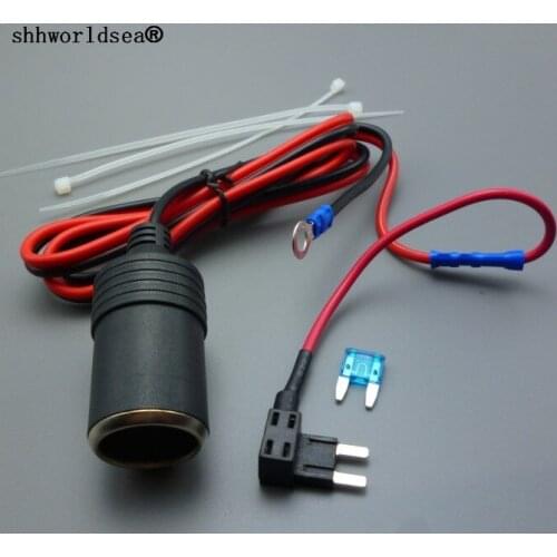 Shhworldsea 1/2/5/10/100set 1M 1.5mm2 Car Cigarette Cigar Lighter DC12V Extension Mini Fuse Tap Holder Lead