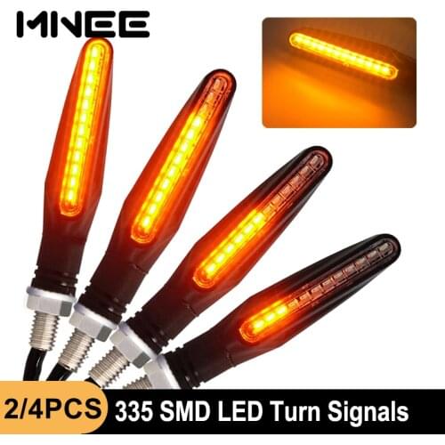 LED Turn Signals Light for Motorcycle 12*335SMD Tail Flasher Flowing Water Blinker IP68 Bendable Motorcycle Flashing Lights