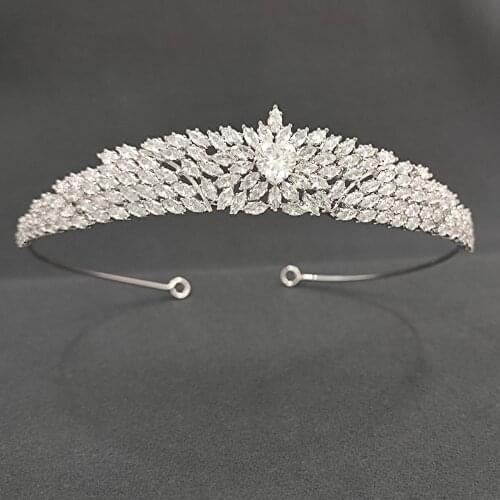 Full 5A Zirconia Tiara,Crystal Bride Tiaras for Bride,Prom,Party Head Accessories FK33125