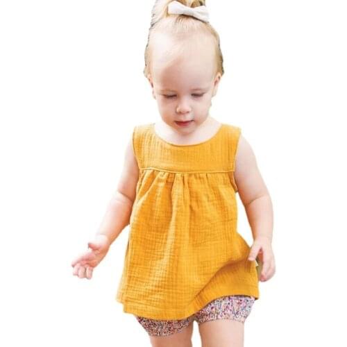 Baby Boy Tops T-Shirt Summer Sleeveless Kids Girls Tees Casual Cotton 6Month To 4T Toddler Kids Girl Clothes