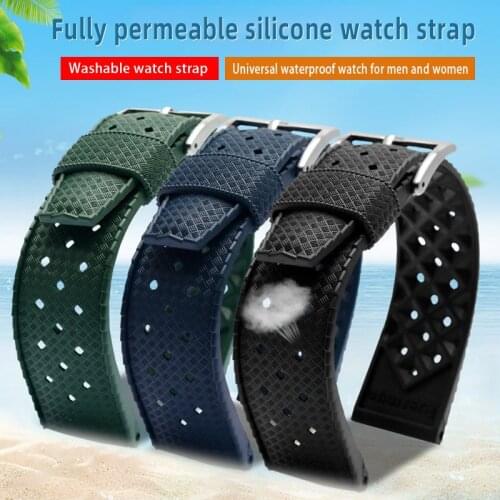 Premium-Grade Tropic Rubber Watch Strap 20mm 22mm For s-eiko SRP777J1 New Band Diving Waterproof Bracelet Black Color
