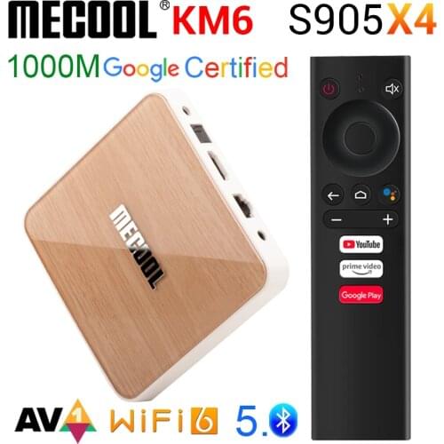 Mecool KM6 ATV Amlogic S905X4 TV Box Android 10 4GB 64GB Wifi 6 BT5.0 Google Certified Support AV1 USB3.0 1000M Set Top Box
